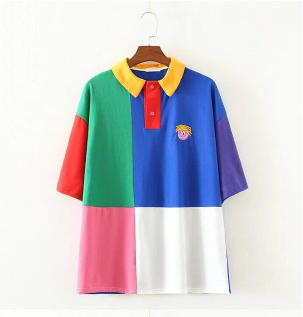 Retro Patch Embroidered T-shirt