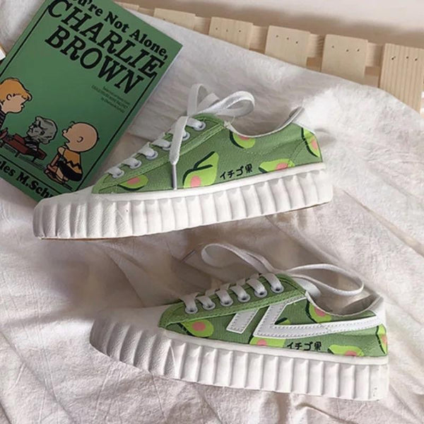 Avocado Lace Sneakers 🥑 - Sour Puff Shop