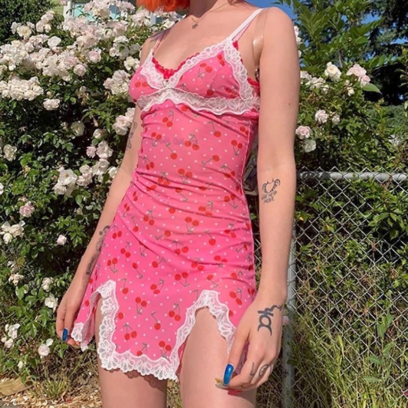 pink cherry dress Cherry Cupcake Midi Dress Teuta Matoshi