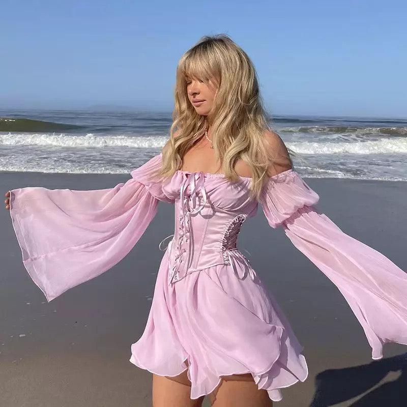 mimosa corset dress Open wedding dress Mimosa