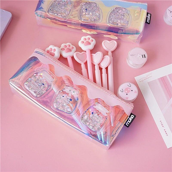Pastel glitter pencil case ⭐️ - Sour Puff Shop