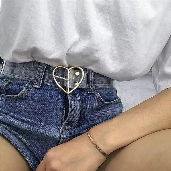 Transparent Golden Heart Belt 💛 - Sour Puff Shop