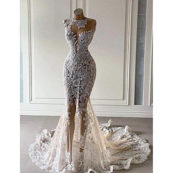 Lace Crystal Wedding Dress