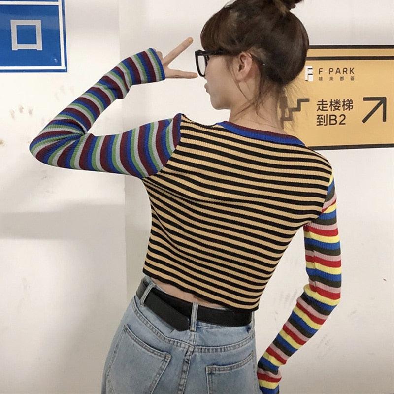 Retro Multi Color Striped Shirt