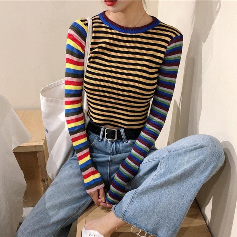 Retro Multi Color Striped Shirt