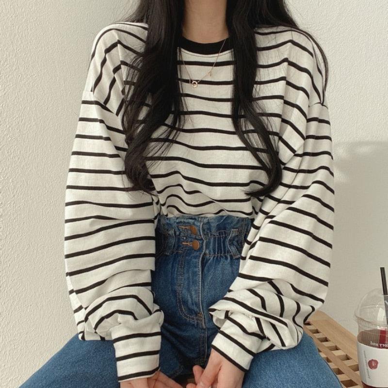 Black Striped long sleeved shirt