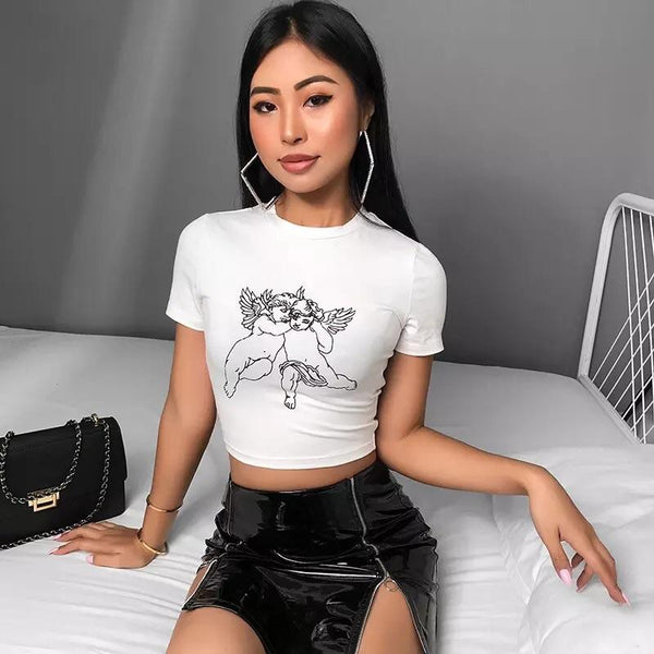 🦋 Angels Ignite Cropped Tee 🦋 - Sour Puff Shop