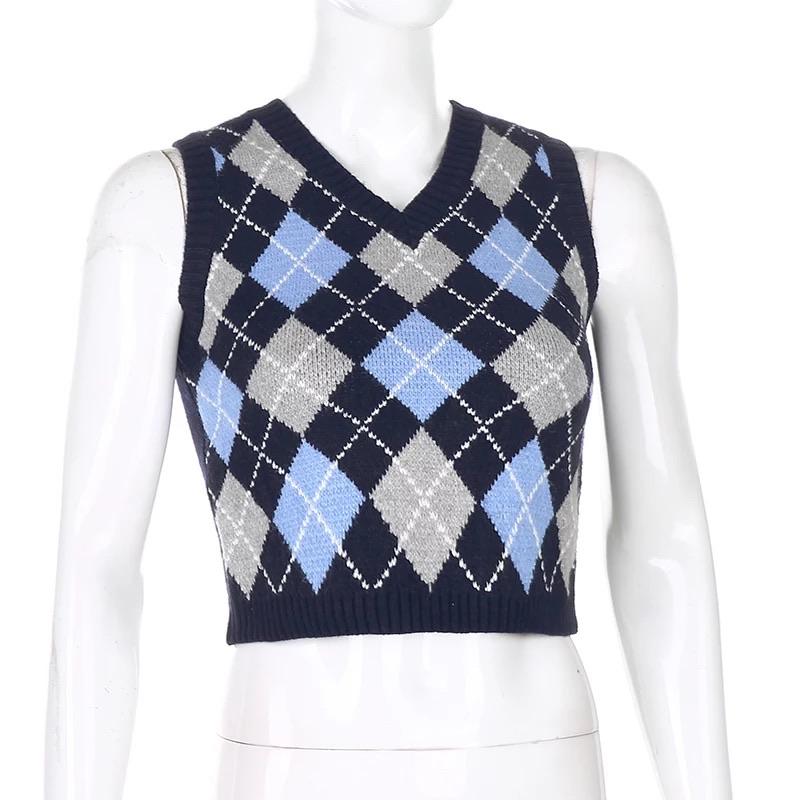 Argyle Y2K Checkered Vest ☁️ - Sour Puff Shop