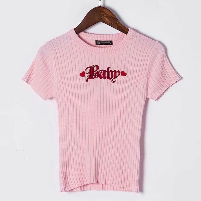 ❣️“BABY” KNITTED TEE❣️ - Sour Puff Shop