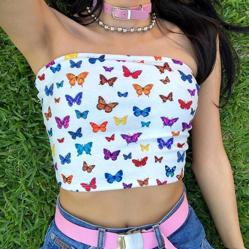 BUTTERFLY CROPTOP - Sour Puff Shop