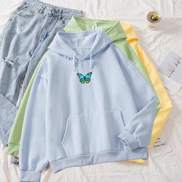 Pastel butterfly outlet hoodie