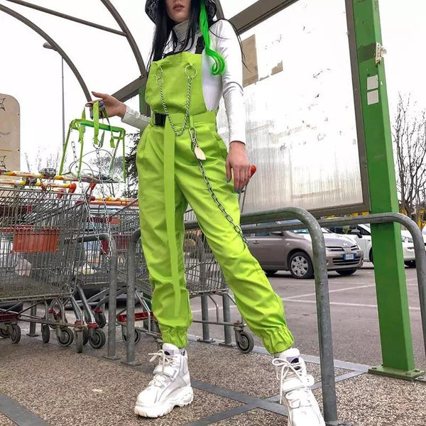 Chained Street Overalls 💚⚡️ - Sour Puff Shop