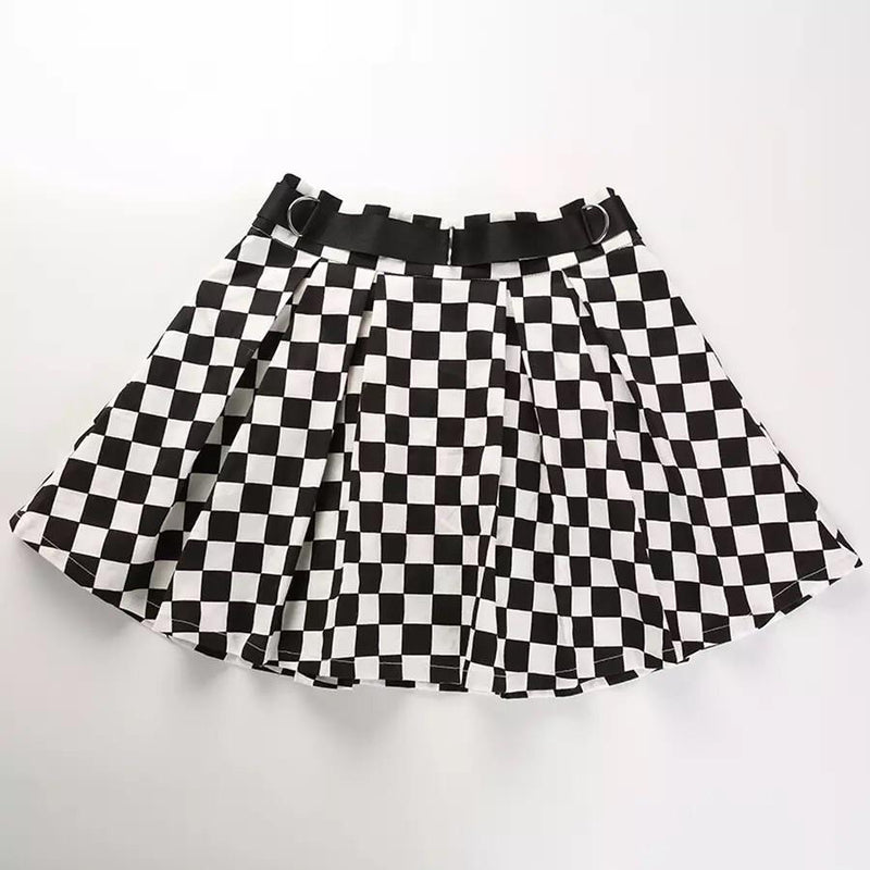 Checkered Flow Skirt 🖤 - Sour Puff Shop