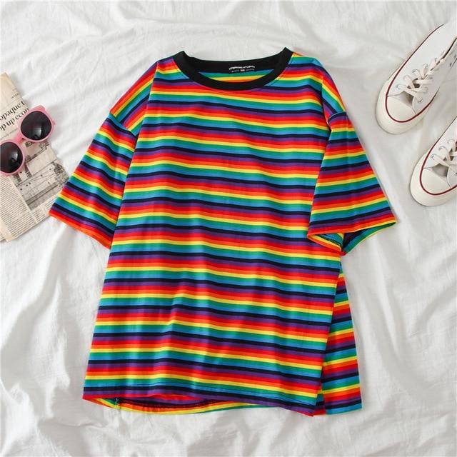 Colorful Striped T-Shirt - Sour Puff Shop
