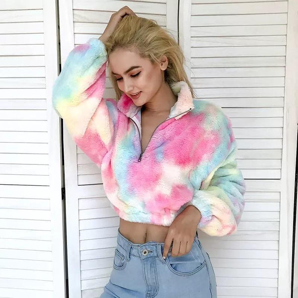 Cropped Pastel Teddy Bear Jacket 🧸💕 - Sour Puff Shop