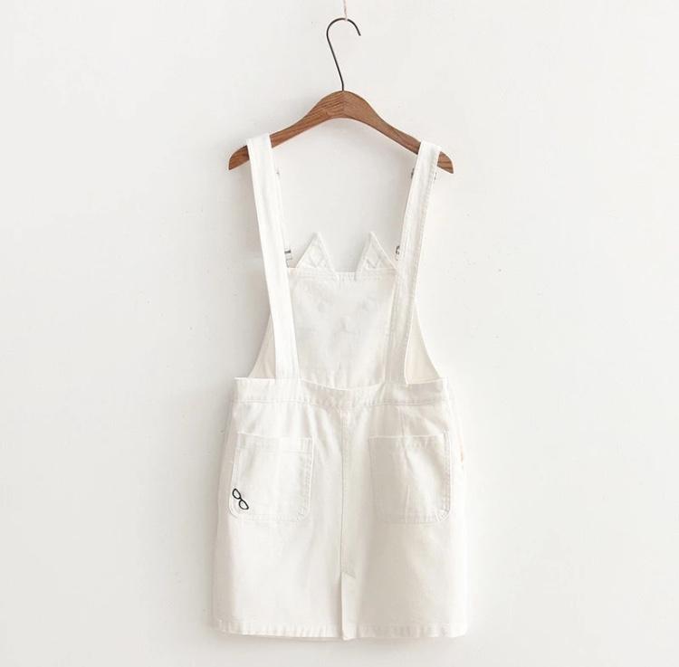 White denim skirt outlet overalls