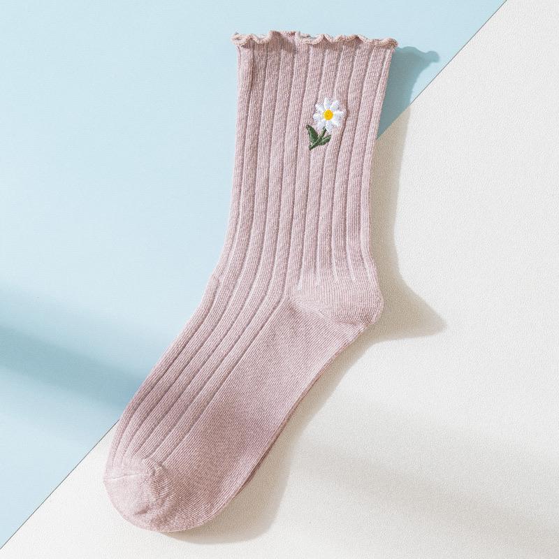 Daisy Flower Ruffled Socks 🌼💗 - Sour Puff Shop