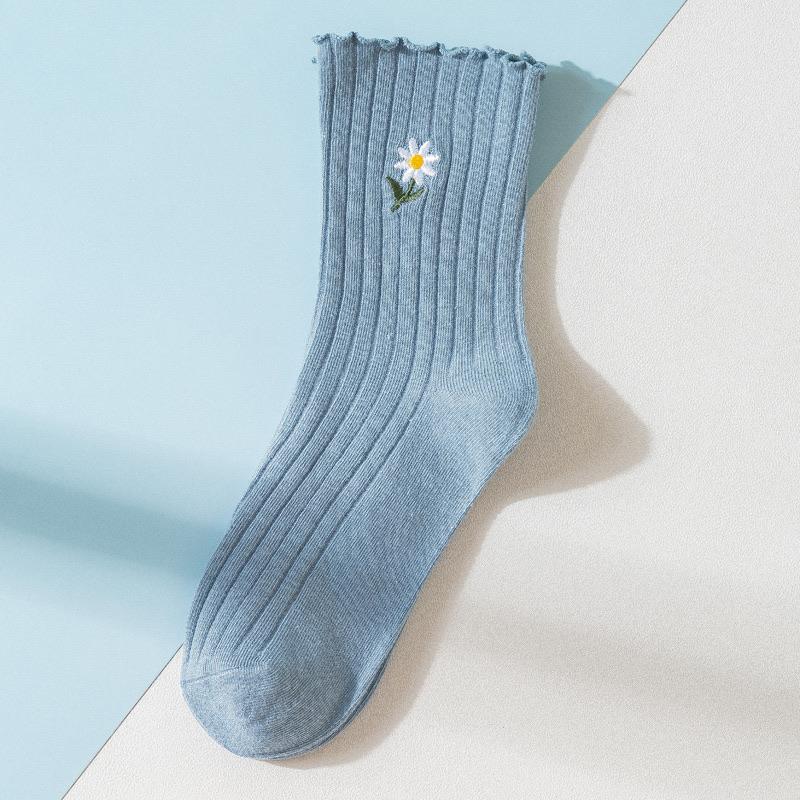 Daisy Flower Ruffled Socks 🌼💗 - Sour Puff Shop