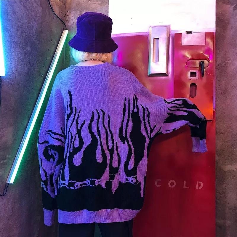 Flamed lit chain sweatshirt 🔥 - Sour Puff Shop