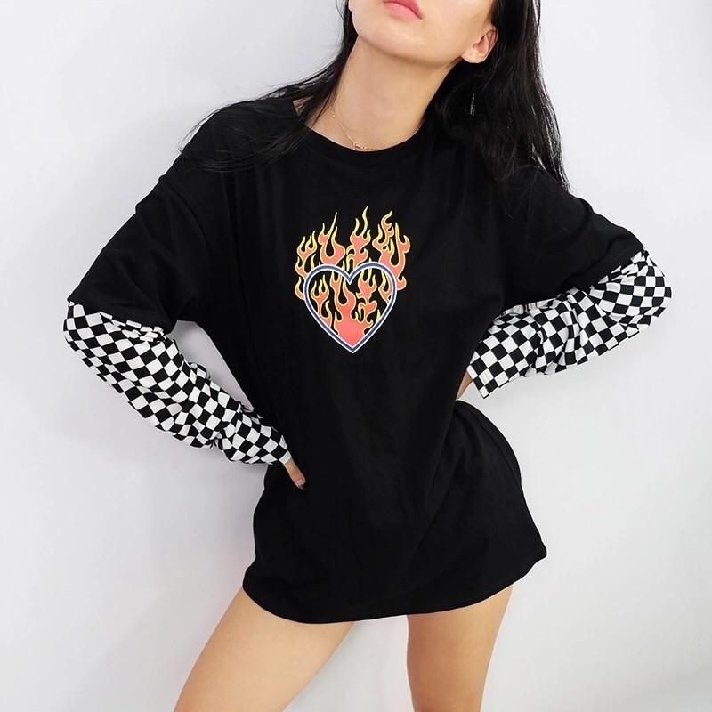 Flaming Heart Sweatshirt ♥️🔥 - Sour Puff Shop