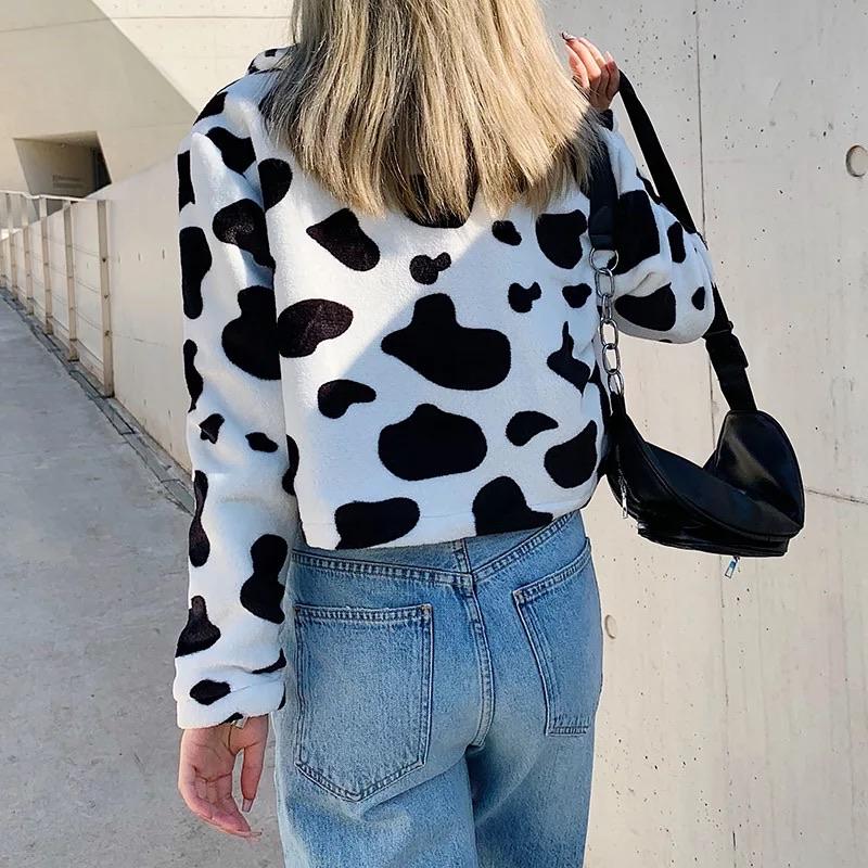 Fluffy Cow Pattern Jacket 🐮⚡️ - Sour Puff Shop
