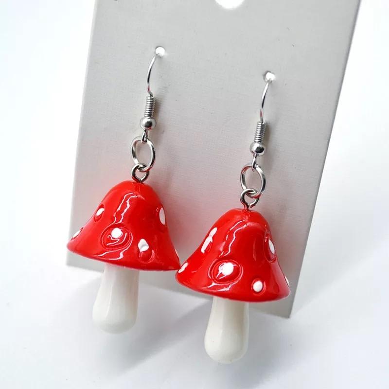Happy Mushroom Drop Earrings 🍄 - Sour Puff Shop