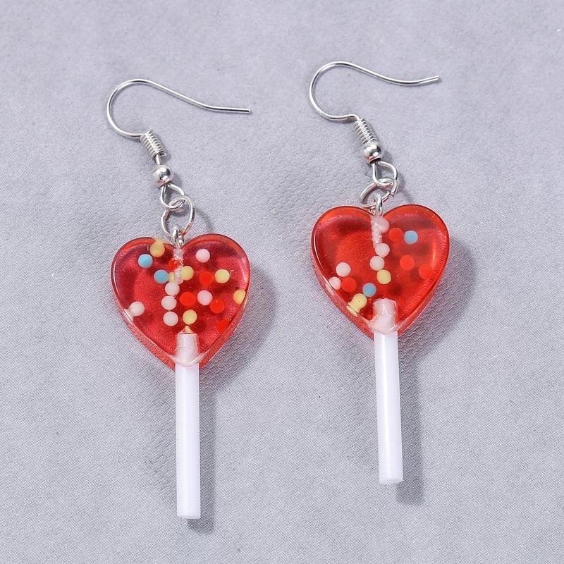 Heart Candy Covered lolli-earrings 💘🍬 - Sour Puff Shop
