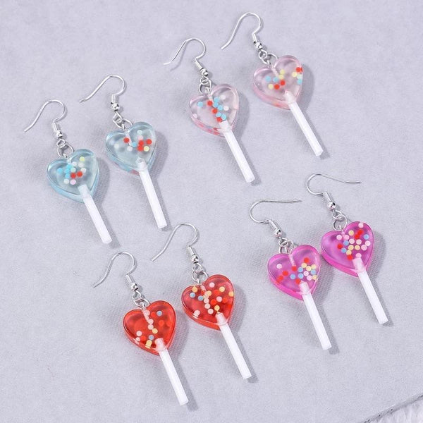 Heart Candy Covered lolli-earrings 💘🍬 - Sour Puff Shop