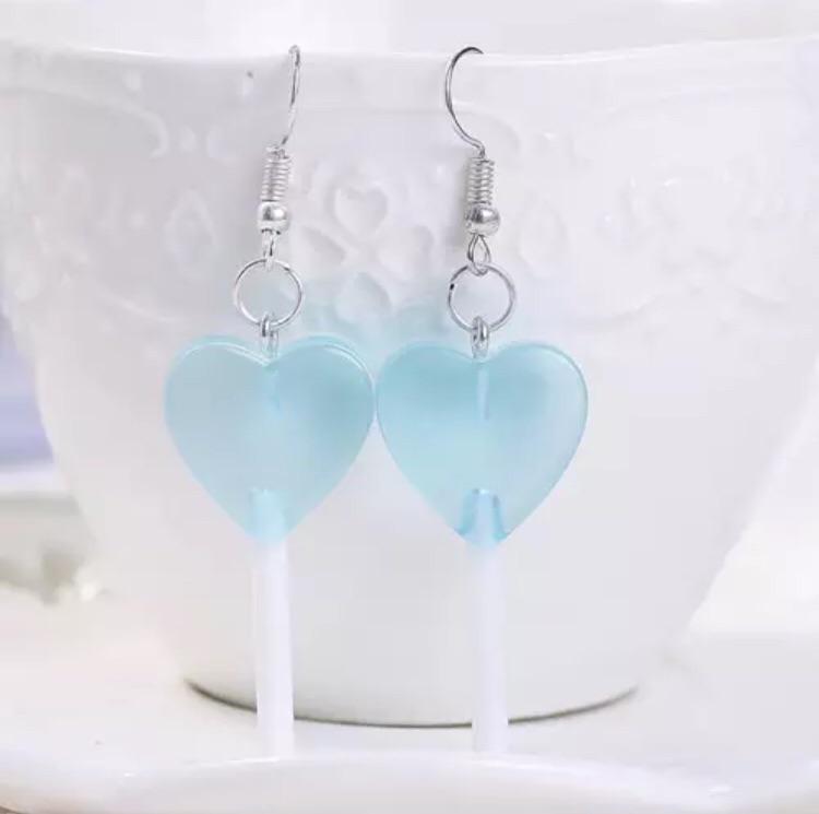 Heart lollipop drop earrings 💓 - Sour Puff Shop