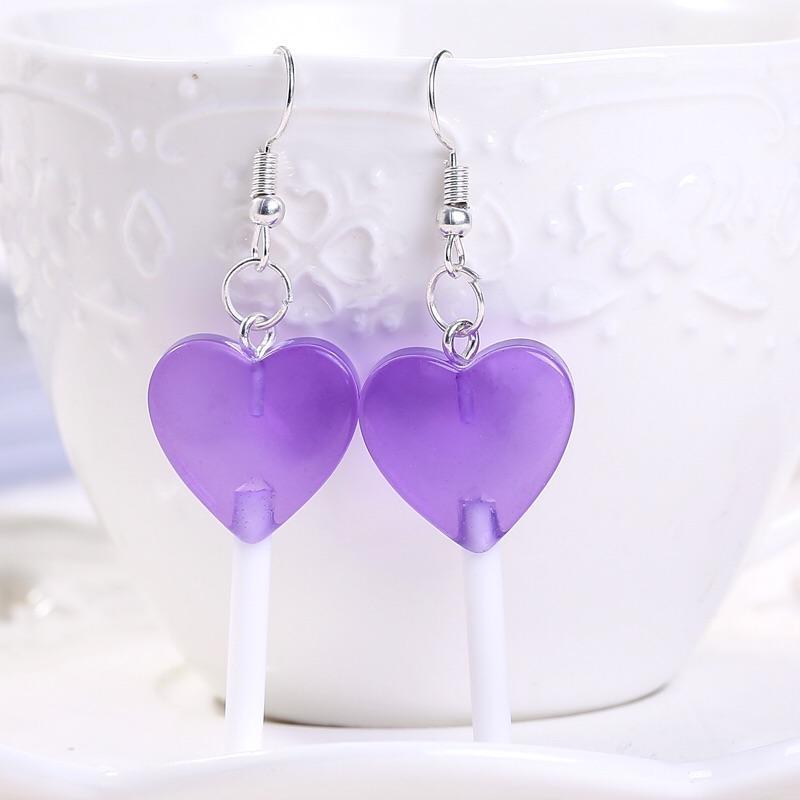 Heart lollipop drop earrings 💓 - Sour Puff Shop