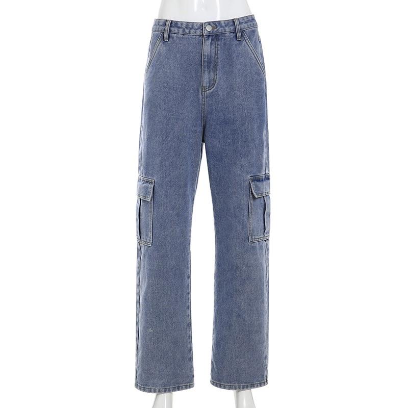 High Waisted Loose Pocket Jeans - Sour Puff Shop