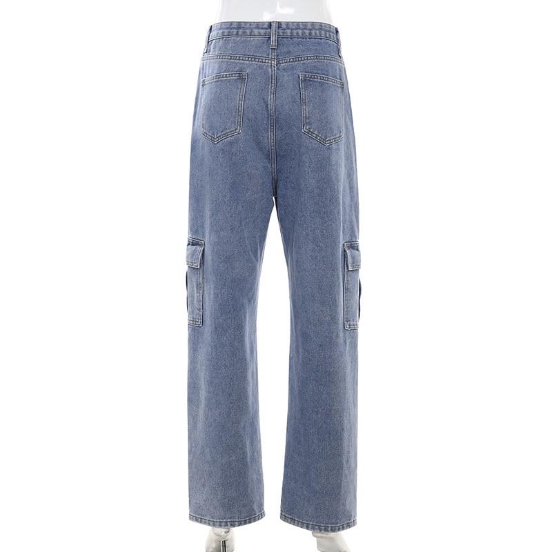 High Waisted Loose Pocket Jeans - Sour Puff Shop