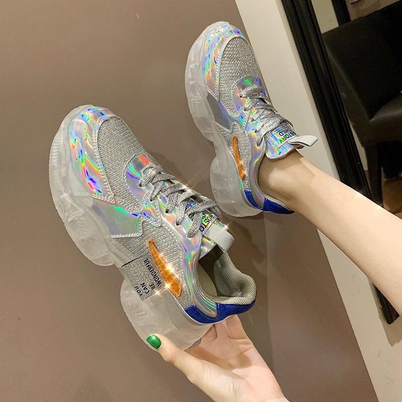 Holographic Chunky Sneakers - Sour Puff Shop