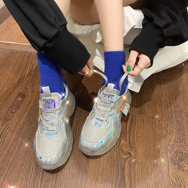 Holographic Chunky Sneakers - Sour Puff Shop
