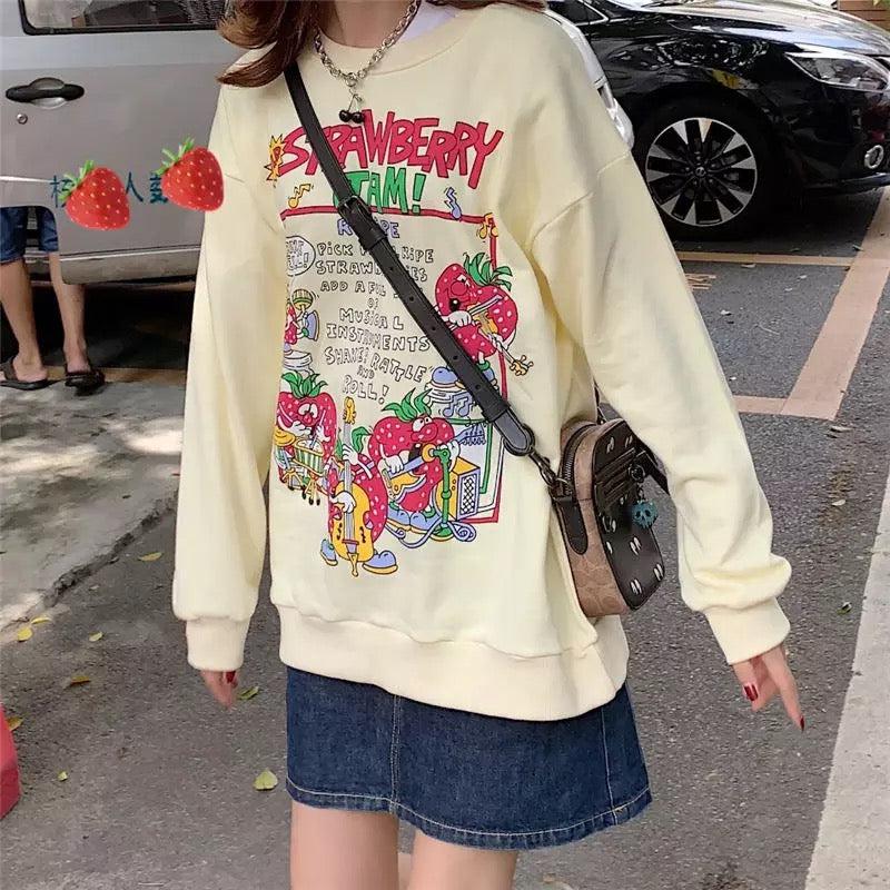 ストロベリージャムセーター | Strawberry Jam Sweater Strawberry Jam Sweatshirt – Sour Puff Shop