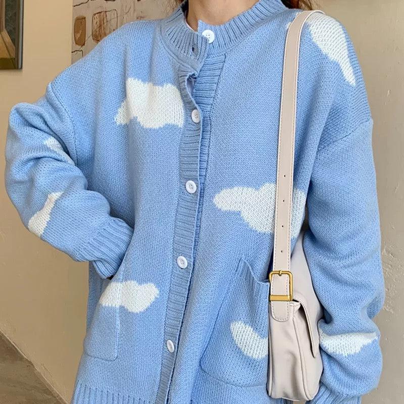 Cloudy Blue Cardigan - Sour Puff Shop
