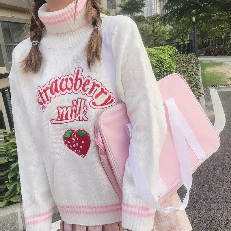 Strawberry Milk Sweatshirt 🍓🥛 - Sour Puff Shop