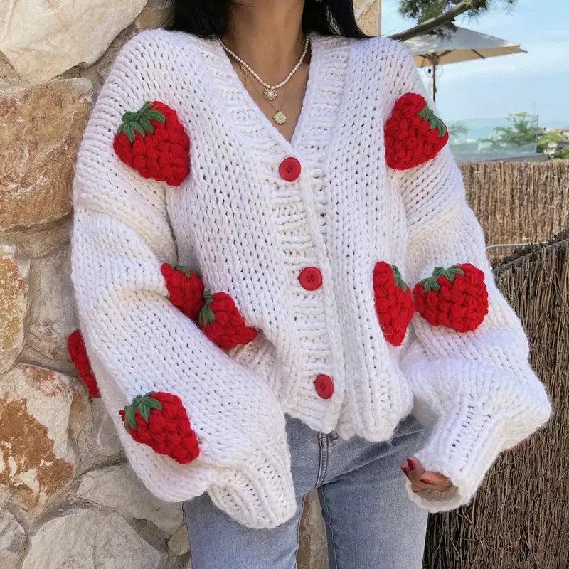 Strawberry Cardigan Sweater