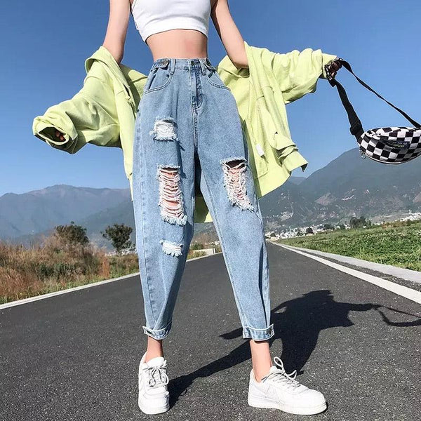 Ripped Distressed Mom Jeans ✨ - Sour Puff Shop