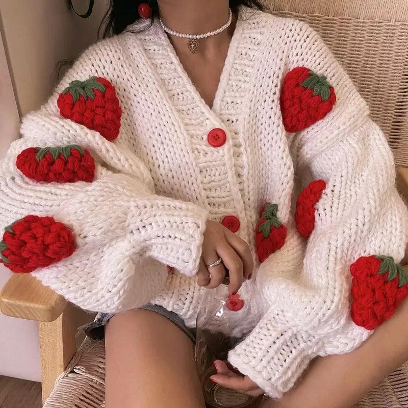 Strawberry Cardigan Sweater