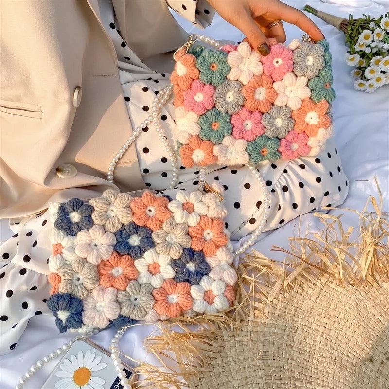 Vintage 1960s Handmade Puff Stitch Crochet Ivory Handbag Purse Bag With  Brown Marbled Plastic Round Handles - Etsy