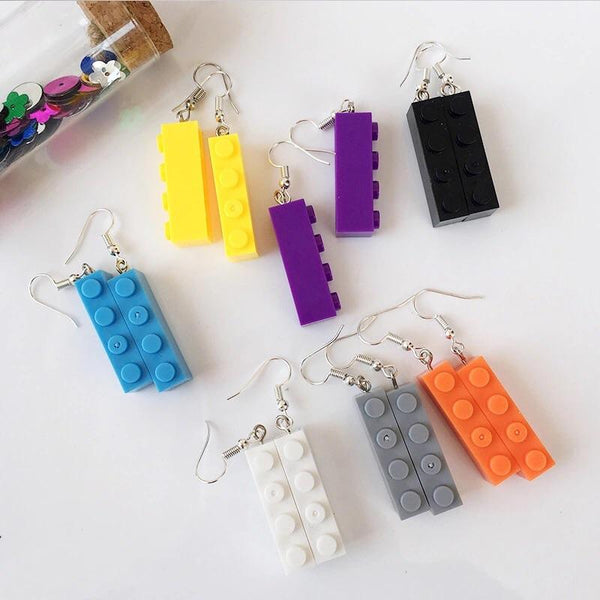 Lego blocks earrings - Sour Puff Shop