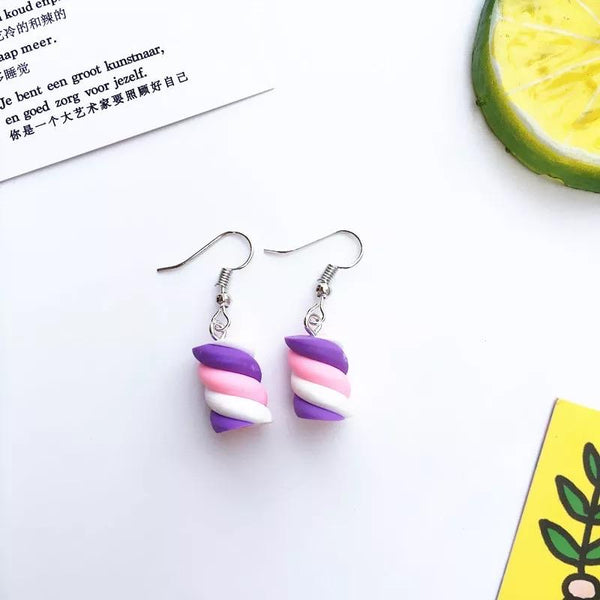 Marshmallow Swirl Earrings 🍭💗 - Sour Puff Shop