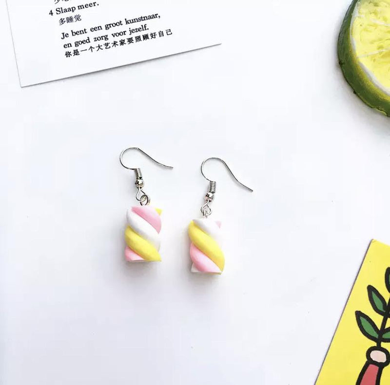Marshmallow Swirl Earrings 🍭💗 - Sour Puff Shop
