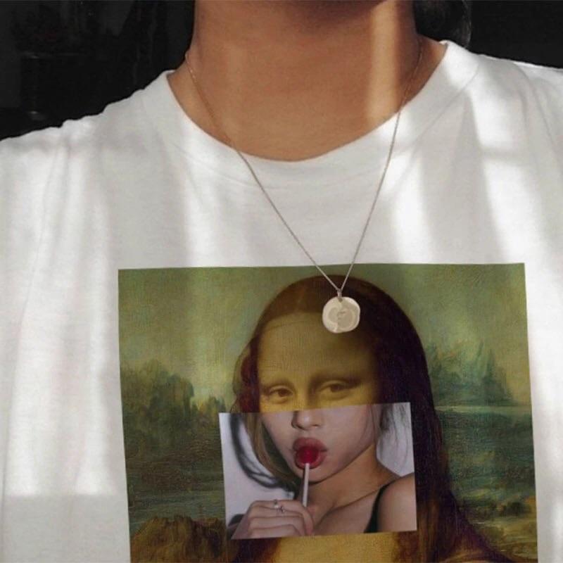 Modern Mona Lisa T-Shirt 🖤 - Sour Puff Shop