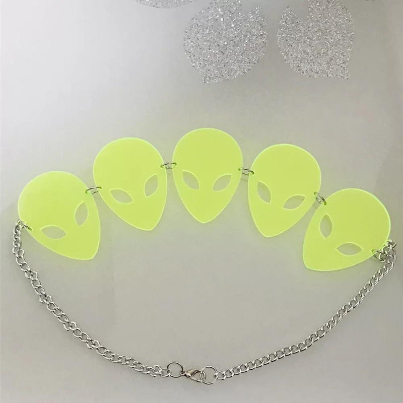 Neon Alien necklace 👽✨ - Sour Puff Shop