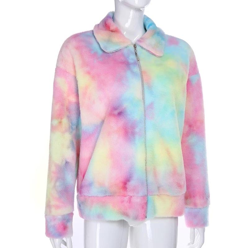 Pastel Rainbow Teddy Jacket 💘🍭 - Sour Puff Shop