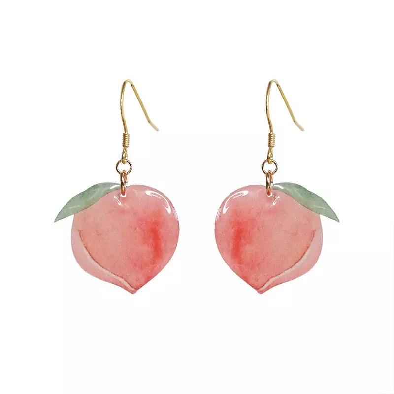 Peachy Peach Drop Earrings 🍑💕 - Sour Puff Shop