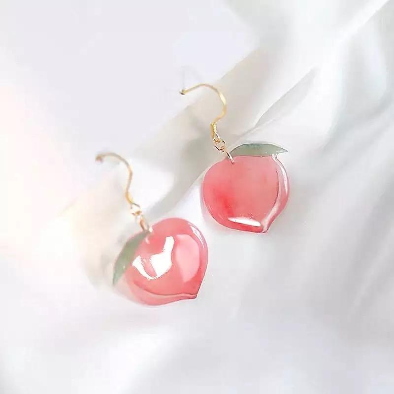 Peachy Peach Drop Earrings 🍑💕 - Sour Puff Shop