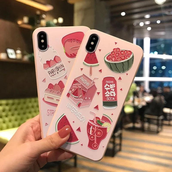 Pink Fruity iPhone Case 🍓🍉 - Sour Puff Shop